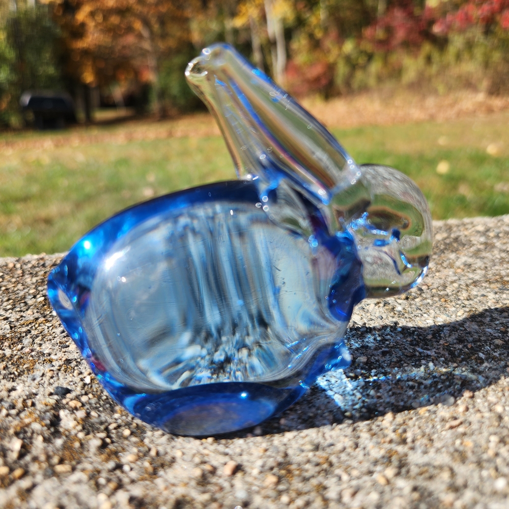 Light Blue Glass Bunny Rabbit Figurine - Picture 2 of 10